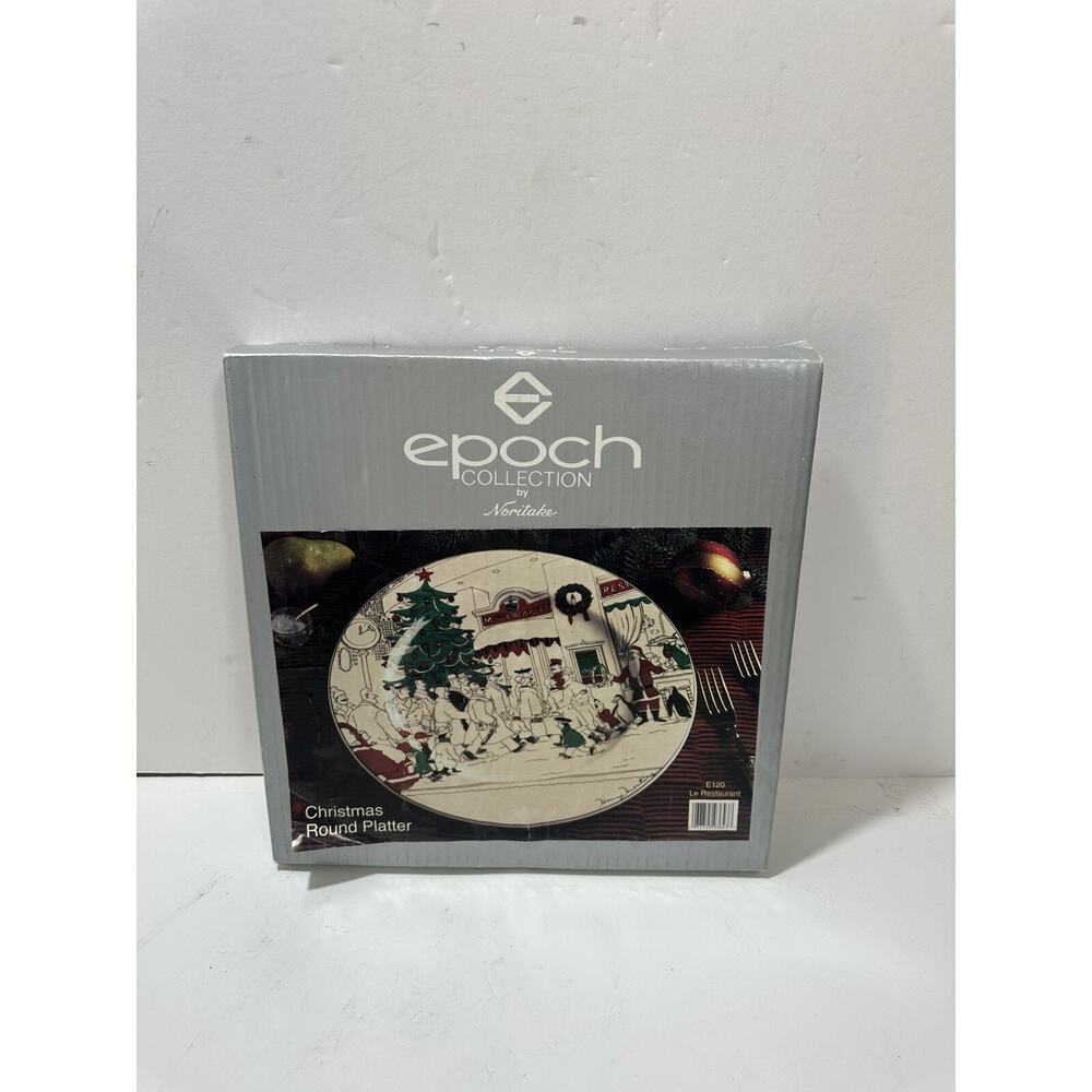 Noritake Epoch Le Restaurant 12”‎ E120 Round platter Christmas pattern Signed